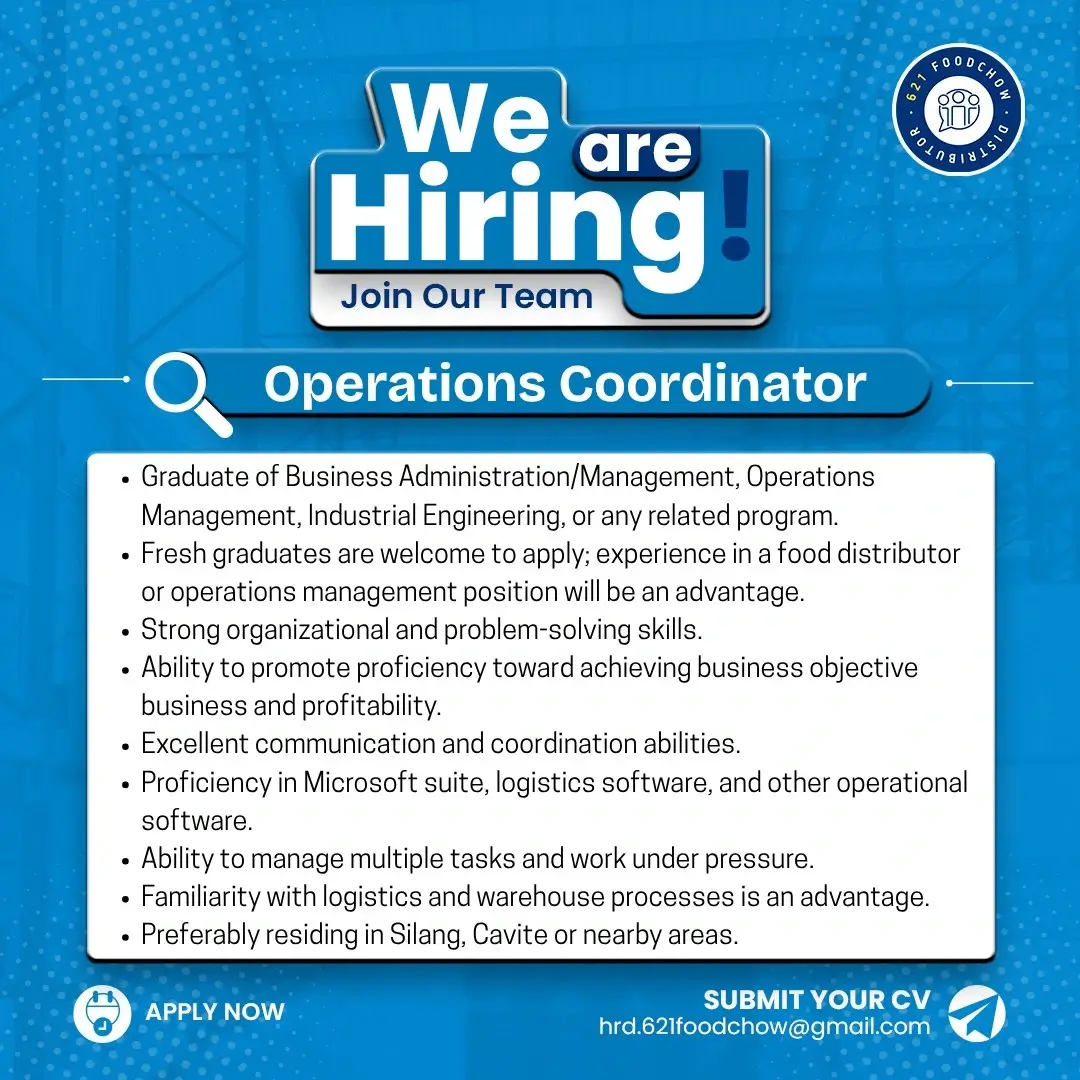 Careers at FoodChow - Operations Coordinator