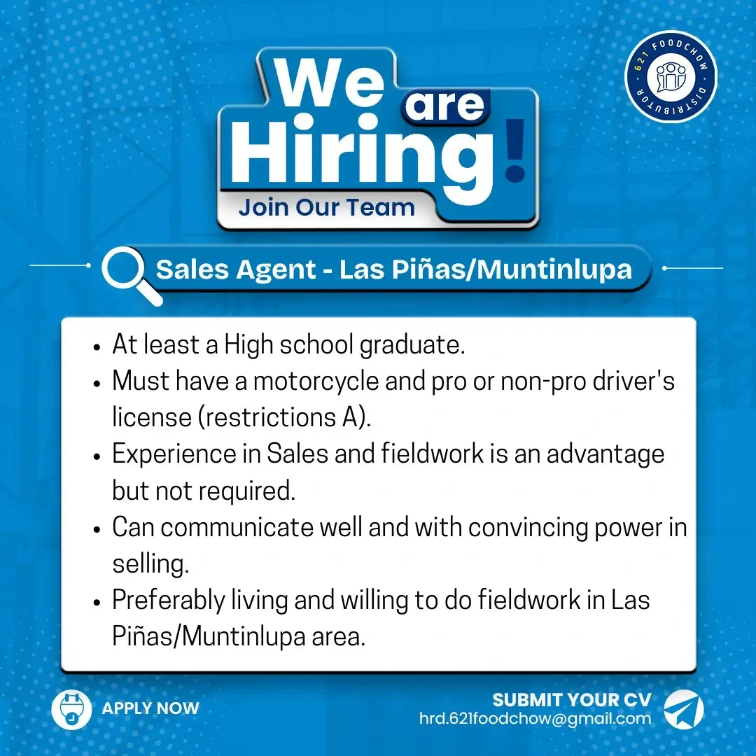 Careers at FoodChow - Sales Agent - Las Piñas/Muntinlupa